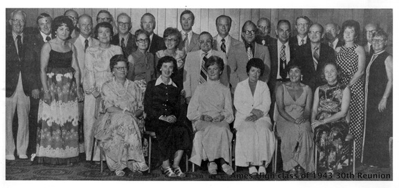1973-08 AHS class of 1943 30th reunion class photo #AmesHighClassof1943 #AHSClassPhoto