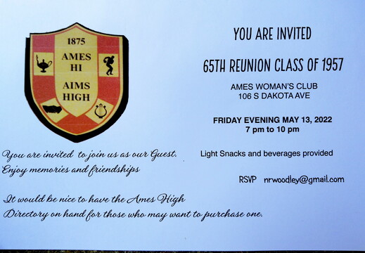 IMG_oc_20220514_093857 official Ames High School class of 1957 invite delivered to Ed Hendrickson Jr class of 1974